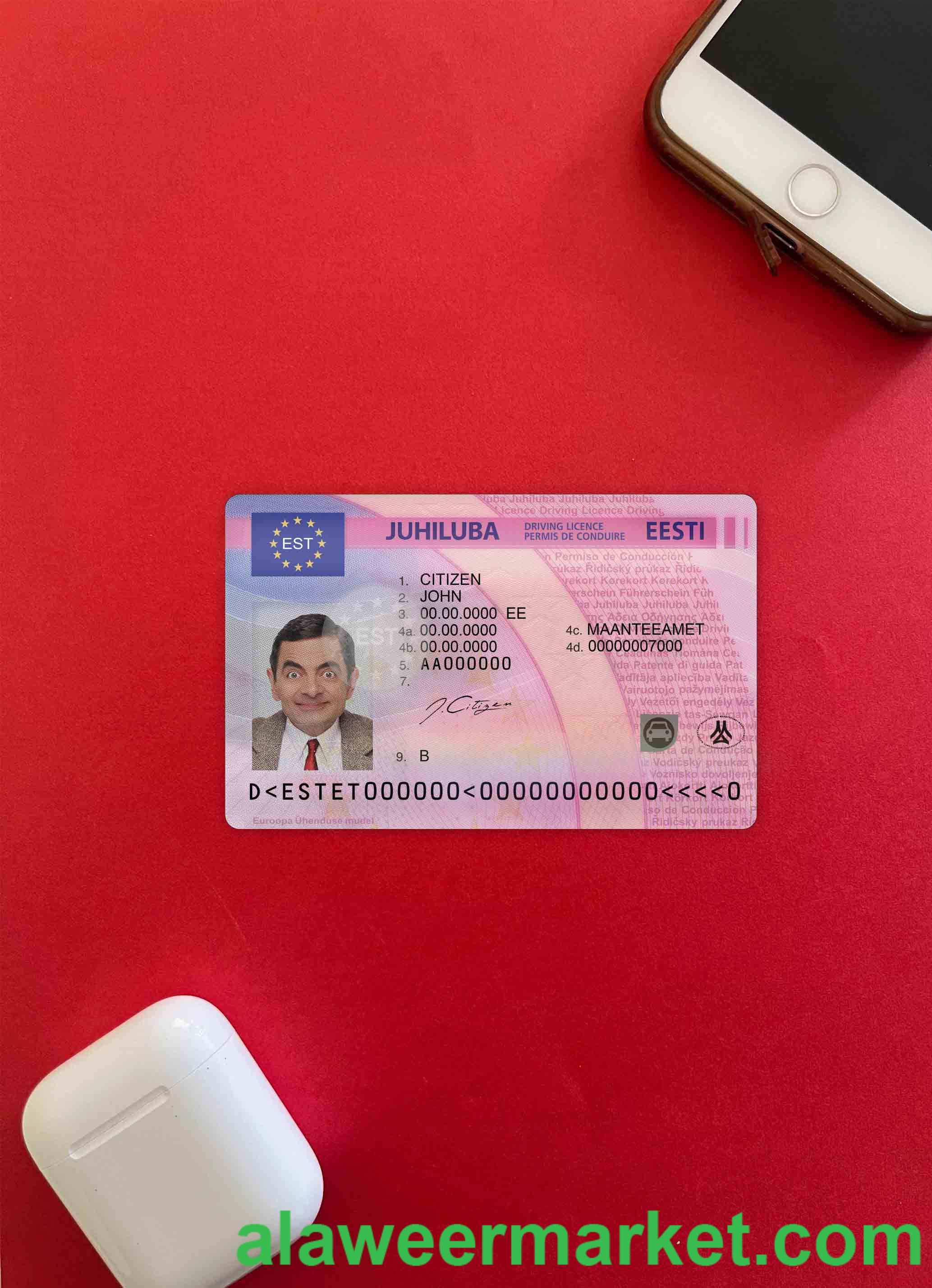 Estonia driving license photolook FRONT